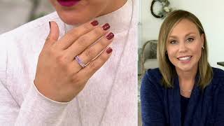Diamonique Aurora Borealis Pear Cut Band Ring, Sterling Silver on QVC