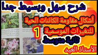 أشكال مقاومة الكائنات الحية للتغيرات الموسمية الجزء الأول ثانية متوسط