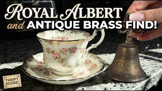 I Found Royal Albert! ☕ Vintage Thrifting for English Tea Sets & Antique Brass