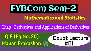 Derivatives | FYBCom Sem-2 Maths by Prof. Ramesh