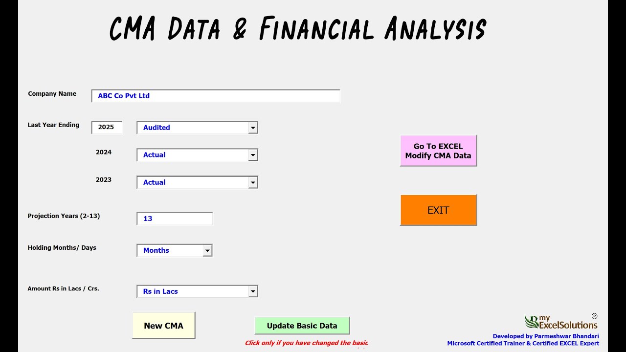 CMA Data Tool | Microsoft Certified Trainer | Certified Excel Expert