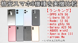 2万円以内の人気格安スマホ本体8機種を実機比較【ランキング】