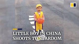 Little boy in China shoots to stardom with basketball skills