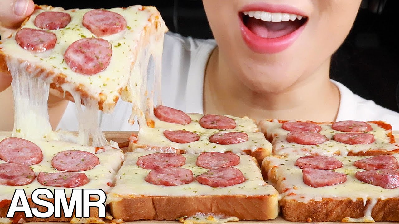 ASMR PIZZA TOAST Eating Sounds Mukbang 🍕 식빵피자 먹방