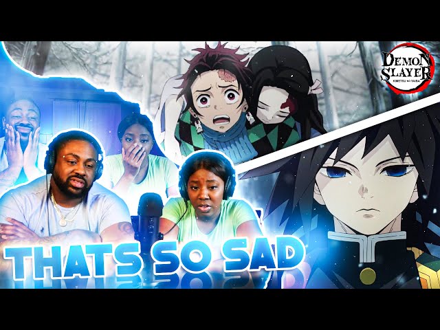 FIRST TIME WATCHING DEMON SLAYER EPISODE 1!!!!!  *EMOTIONAL REACTION 😢* class=
