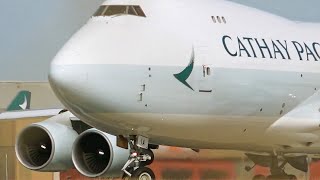 NEW LIVERY - Cathay Pacific Cargo Boeing 747-400ERF - Takeoff from Melbourne Airport [B-LIA]