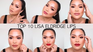 My TOP 10 LISA ELDRIDGE Velvet Lips | Updated! By Swatch Queen