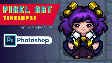 Pixel art timelapse - game character concept