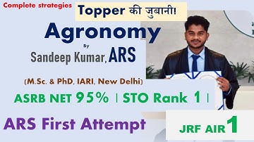 Complete strategy for ARS/SMS/STO/NET Agronomy by Sandeep Kumar ARS #agriculture #ars #farming