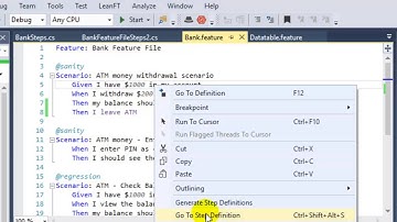 Passing parameters to the step definitions in SpecFlow