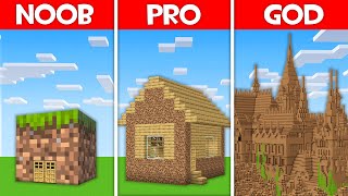 Minecraft Battle: SECRET DIRT HOUSE BUILD CHALLENGE - NOOB vs PRO vs HACKER vs GOD in Minecraft!
