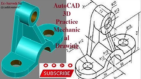AutoCAD 3D Practice Mechanical Drawing using Box & Cylinder Command AutoCAD 3D Modeling Mechanical