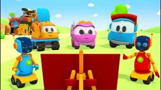 Leo Builds a Railway for Trains for Kids. Funny Cartoons for Kids. Cars and Trucks for Kids