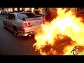 Nissan Skyline - HUGE FLAMES + Police let him off!