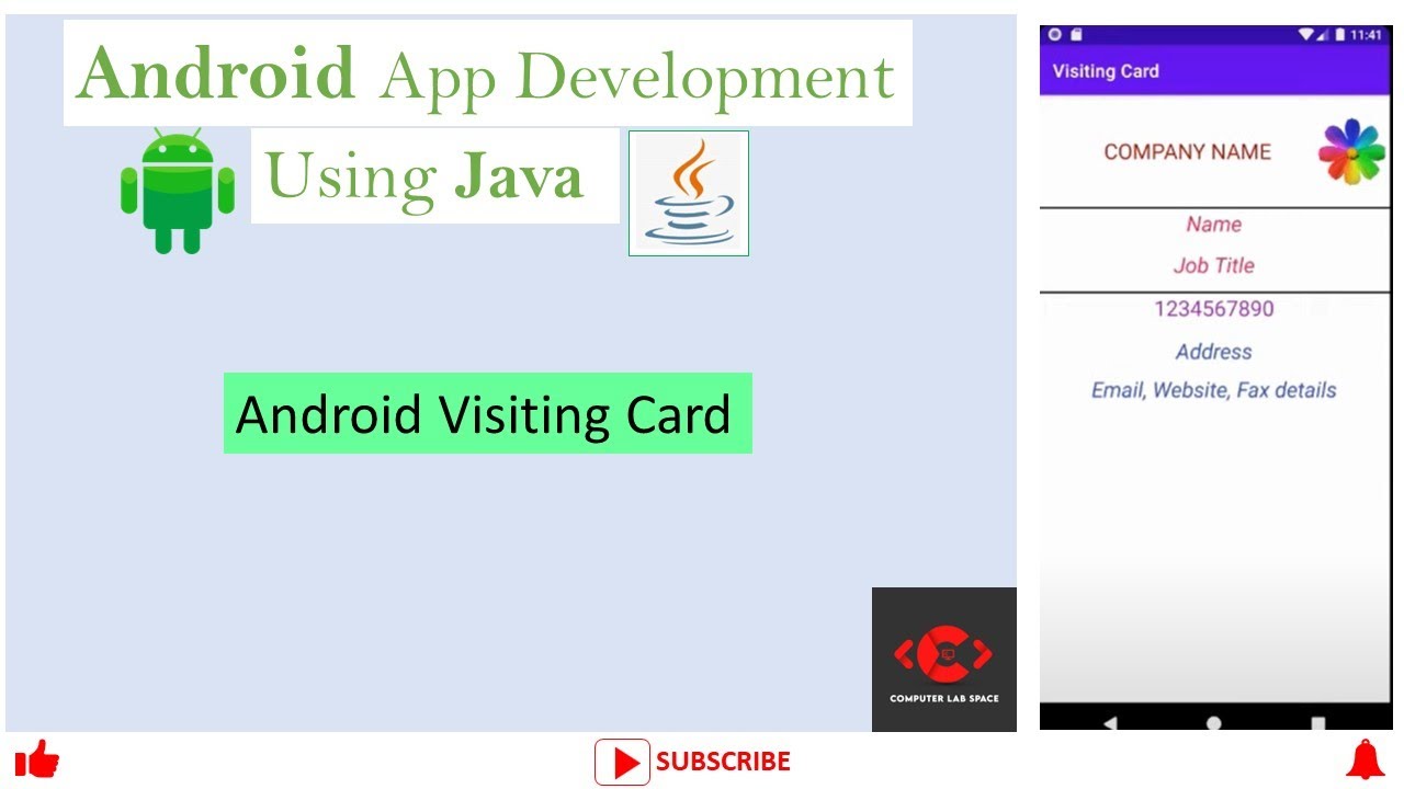 Android Visiting Card Application|| Android App Development || Android ...