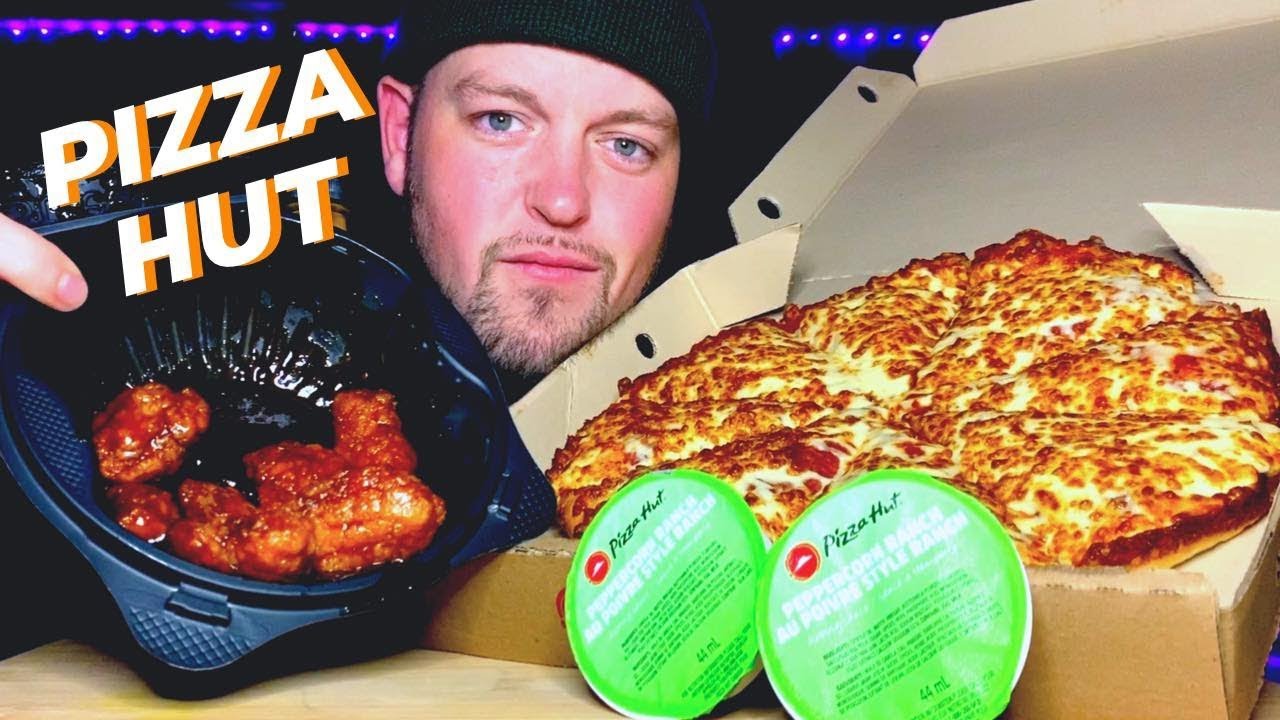 PIZZA HUT PEPPERONI AND CHEESE PIZZA AND BONELESS BITES MUKBANG