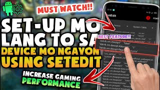 DVM TWEAKS!! Pabilisin Natin Phone Mo For Gaming Gamit To || Using Setedit screenshot 4