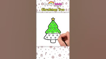 Christmas Tree Drawing & Coloring for Kids #shorts #howtodraw #painting