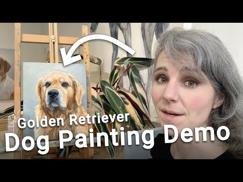 How To Paint A Golden Retriever: Dog Painting Demo In Oil