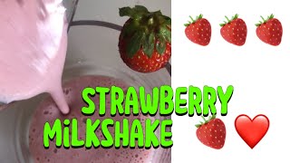 How to make strawberry Milkshake| quick strawberry juice 🍓