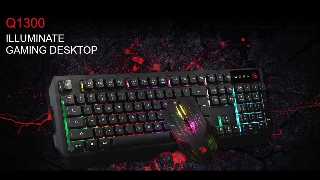 Bloody Q1300-Illuminate Gaming Keyboard mouse Combo & Gaming Mouse Pad | Unboxing