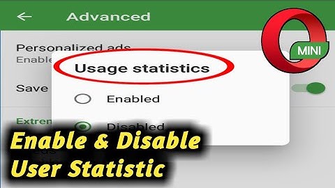 How To Enable and Disable User Statistics in Opera mini