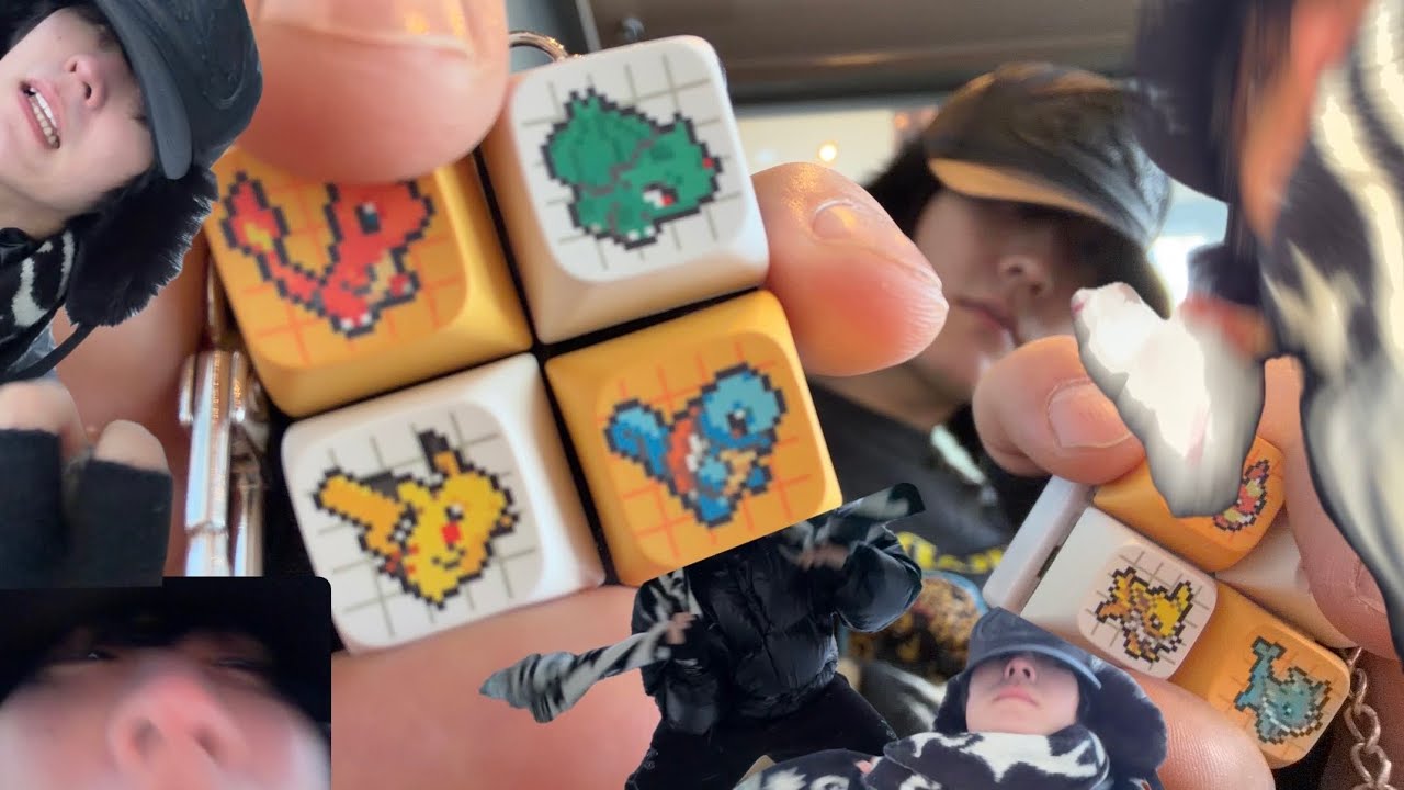 【РУССКИЕ СУБТИТРЫ】ASMR: Иду покупать кейкапы и брелоки Pokémon (заодно со снегом) I Потихоньку 🤫