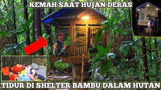 Camping in the Rain: Building Shelter from Wild Animals during Heavy Rain for Sleeping in the Forest