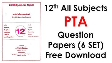 12th PTA Question Papers | 12th Public Model Question papers | 12th  PTA Question Papers