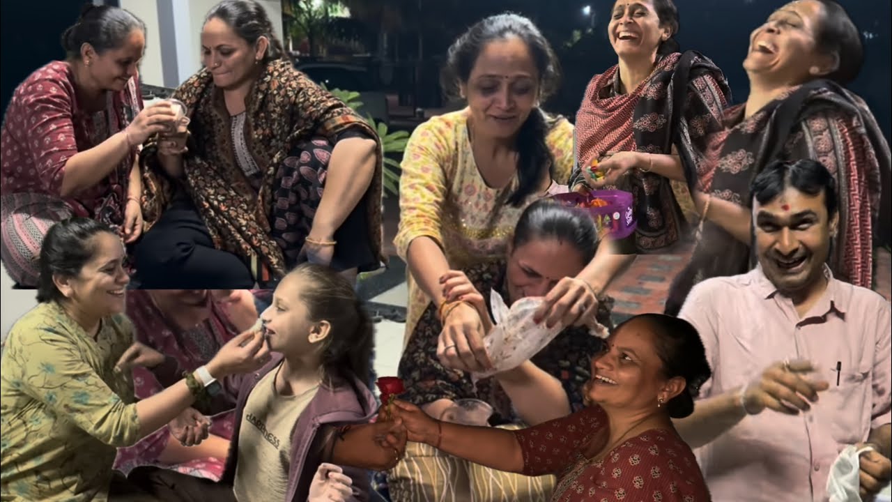 ગુલાબ ભાભીઓ ની પાછળ પડી ગઇ છે ને એક ગુલાબ થી બધા એ વેલેન્ટાઇન ડે ઉજવ્યો ને હસી હસી ને ગોટો વળી ગ્યા.