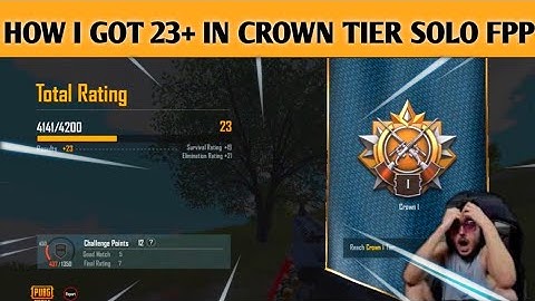 HOW I GOT 23+ IN CROWN 1 TIER SOLO FPP SAMSUNG A3,A5,A6,A7,J2,J5,J7,S5,S6,S7,59,A10,A20,A30,A50,A70
