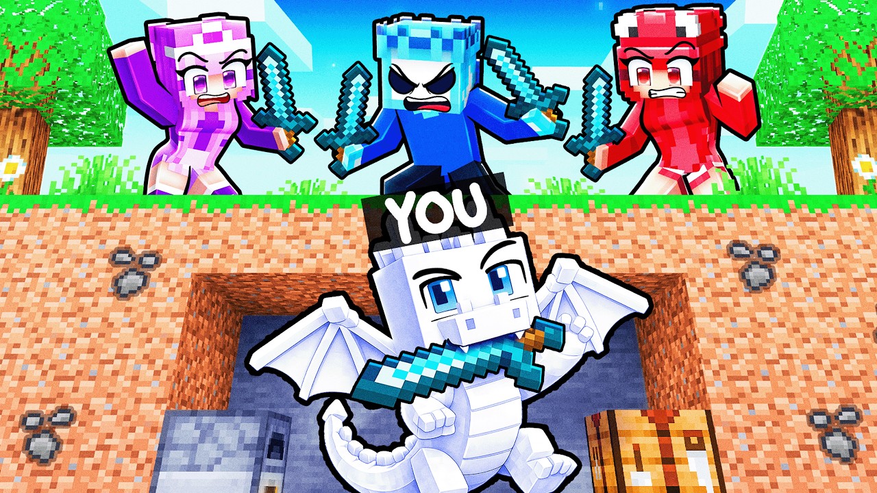 BABY DRAGON Speedrunner VS HUNTERS in Minecraft!