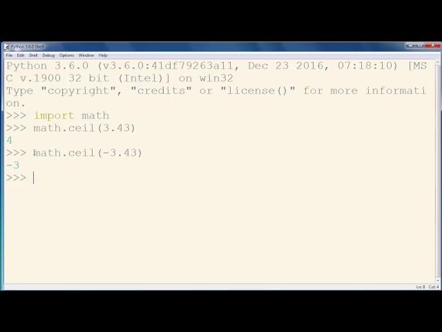Ceil Method Python Programming
