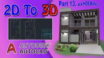 How Convert 2D to 3D AutoCAD Tutorial Part 13 Easy Tips & Tricks Rendering Basic With Out 3Ds Max