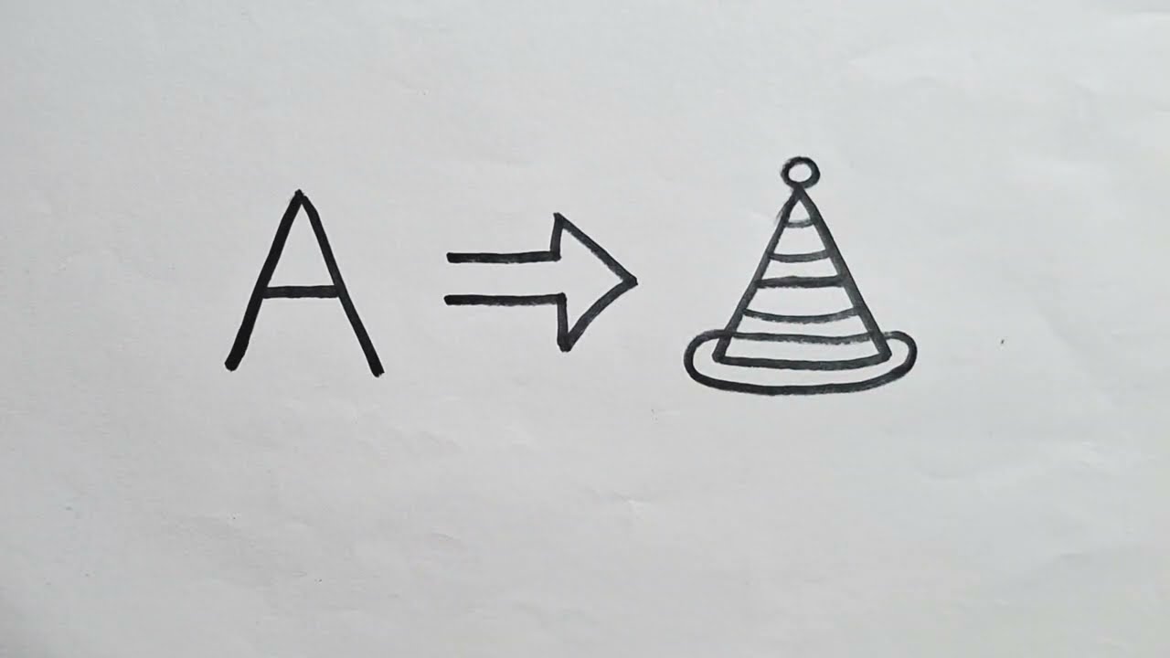 How to draw a cap with letter A.....💫