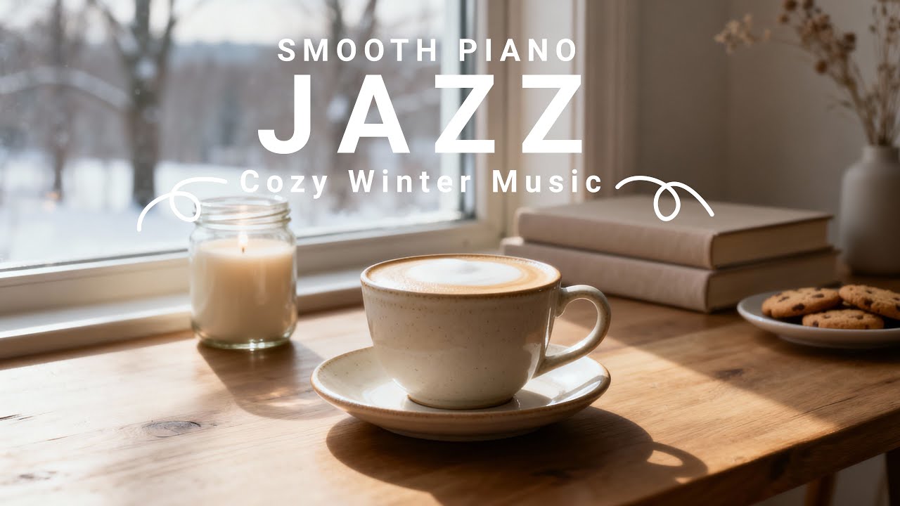 Cozy Winter Jazz & Coffee Shop Ambience | Smooth Piano Instrumentals for Relaxation