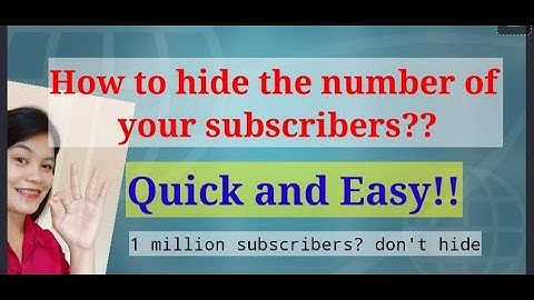 How to hide your subscribers count? | Yoni Tv |