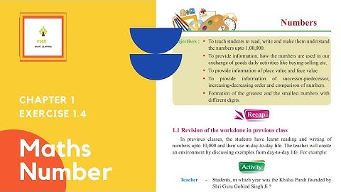 class 5 mathematics // chapter no1 // exercises 1.4 5,6,7,8// by pseb smart learning