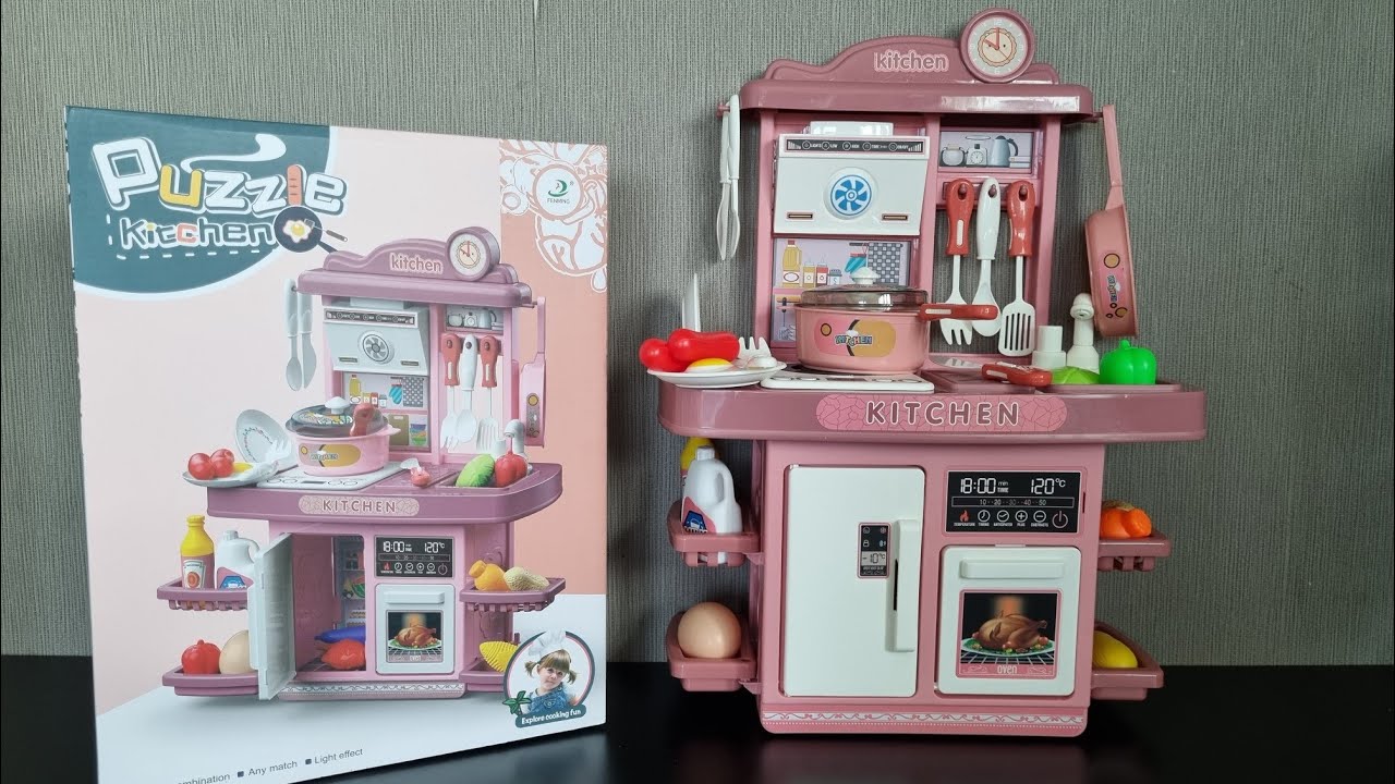 Disney Princess Kitchen Playset with Sounds Unboxing, Assembling and  Playtime. A Pink Toy Playset 