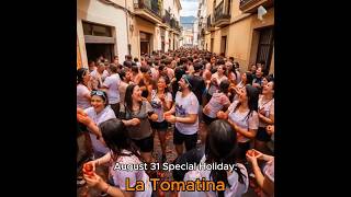 August 31 Special Holiday: La Tomatina #latomatina #spain #festival #tomato #tomatoes #fight #ai