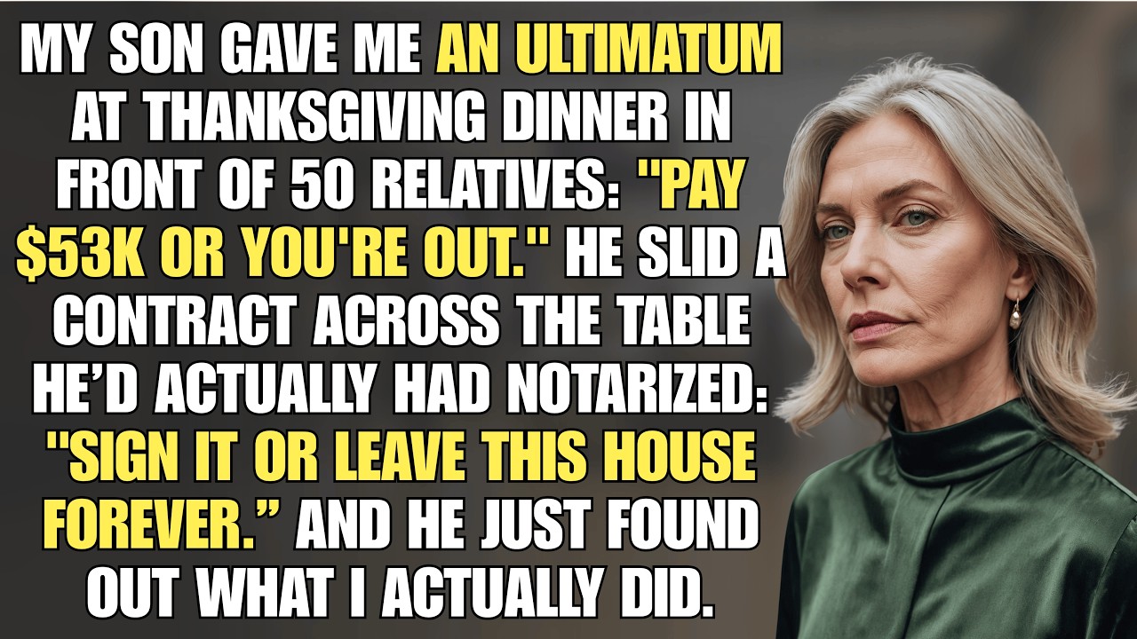 At dinner, my son slid a document across the table toward me, a repayment agreement for money I had never agreed to. The room went quiet, and his sister-in-law said, "You should just settle it."...