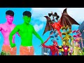 Team Angry Hulk Vs Siren Head Fly and SuperHeros - BigGreenTV