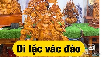 Tượng gỗ di lặc vác đào gỗ hương ta - TƯỢNG GỖ NGUYỄN HỒNG 0987336318