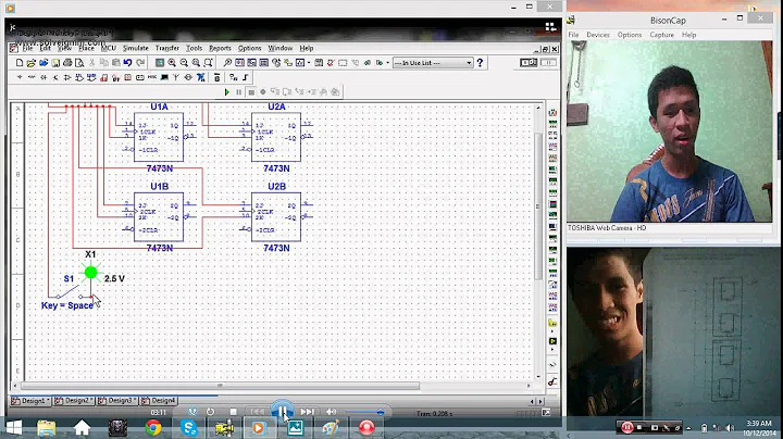 FlipFlop Counter Simulation using Multisim