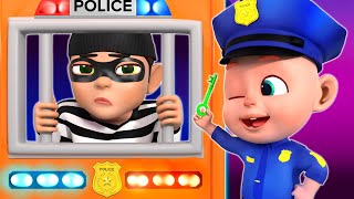 Rescue The Baby -  Police Chase Thief + Wheels On The Bus | More Nursery Rhymes & Rosoo Kids Songs