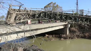 Aftermath of Israeli strike on key bridge near Lebanon's Tyre | AFP