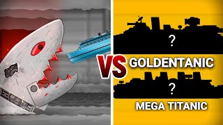 DIAMONTANIC VS MONSTER SHARK AND UPGRADED GOLDENTANIC AND TITANIC🚢💎⚓️ FULL ANIMATION