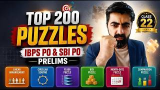 Top 200 Puzzles || SBI &amp; IBPS PO PRE 2026 Puzzle Special | Dhruva Sir के Exam Level Qs | Session 22