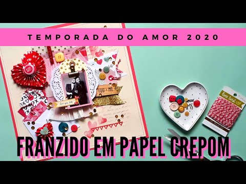 Como Fazer Franzido em Papel Crepom com a Máquina de Costura e página de scrapbook!