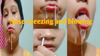 Nose 👃 sneezing and blowing challenge video// challenge video